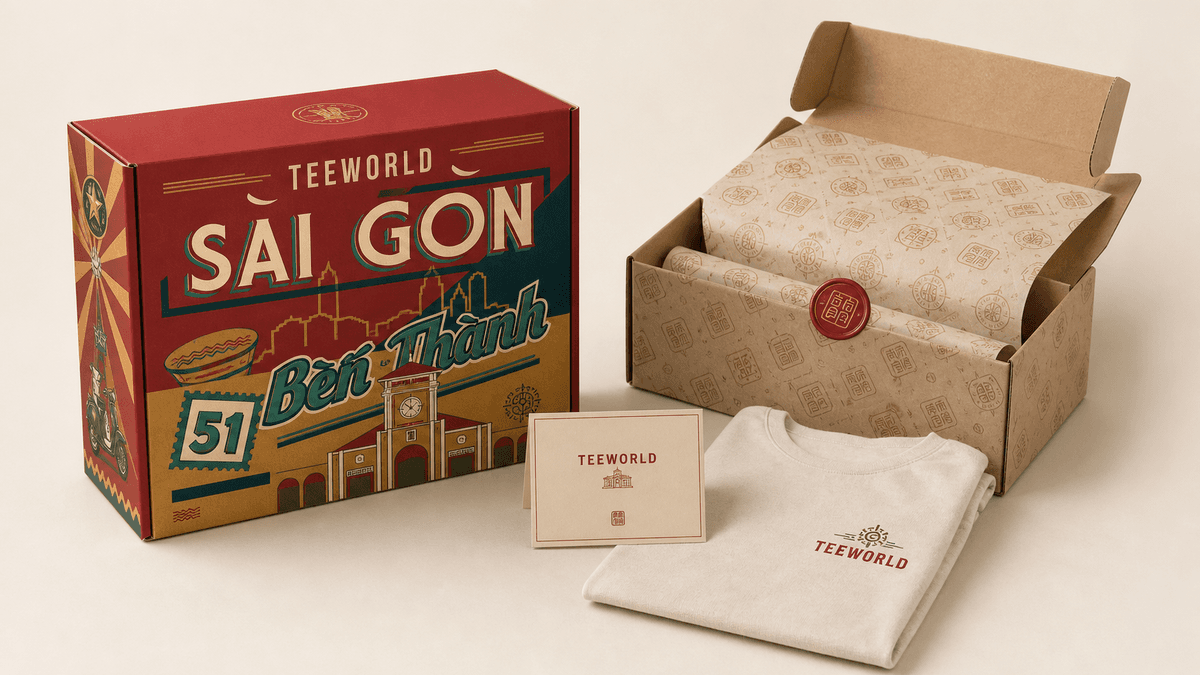 Hộp quà Teeworld tặng kèm mỗi đơn áo