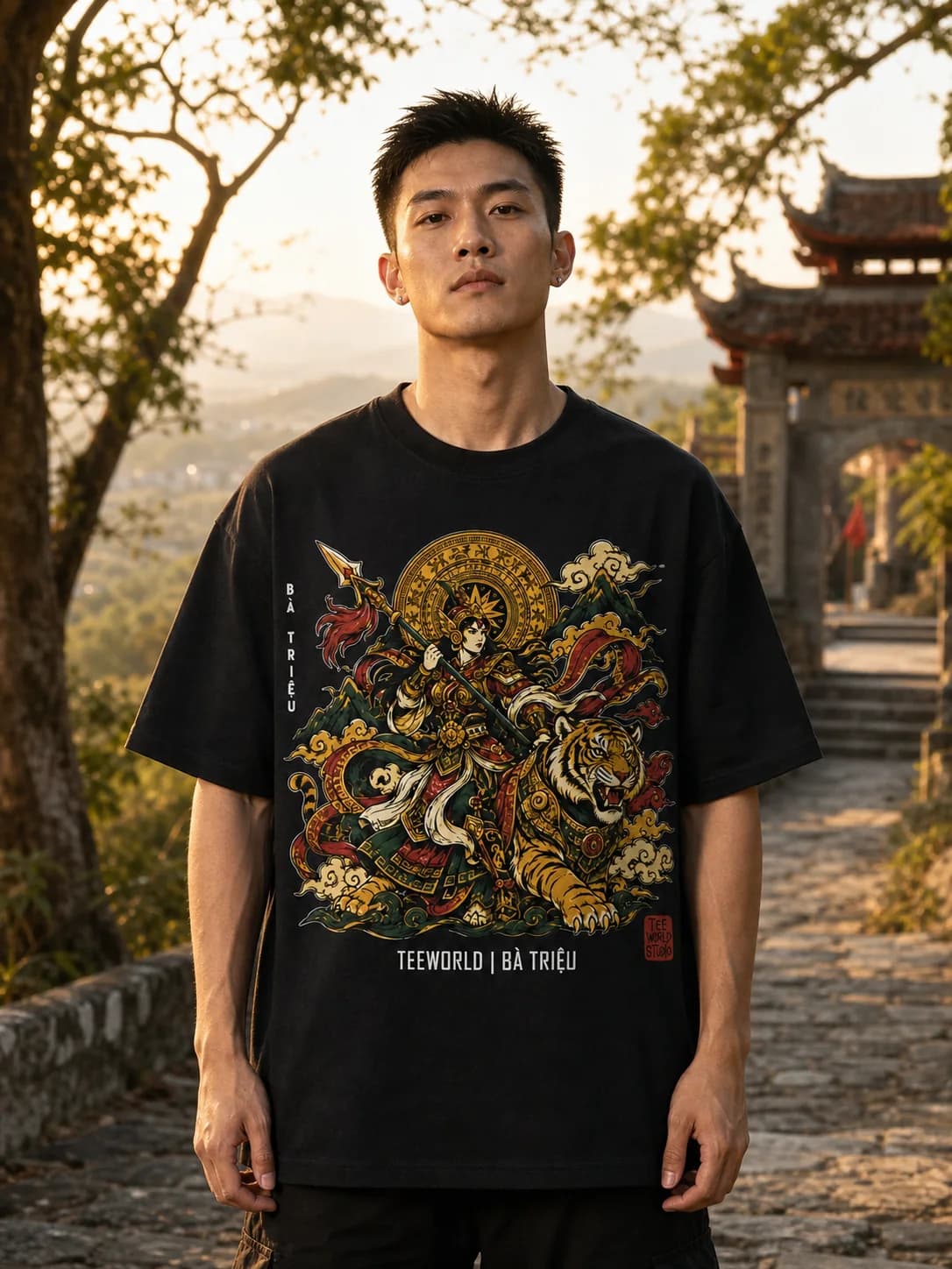 Người mẫu mặc Bà Triệu Tee